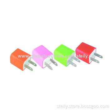Factory Wholesale Colorful USB Travel Charger Adapter for iPhone 5/5S/5C, Samsung, Mobile Phone